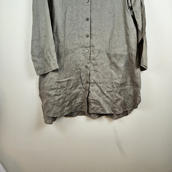 Feelgoodstore 100% Linen Shirt dress Size 1X NWOT - Picture 4 of 7